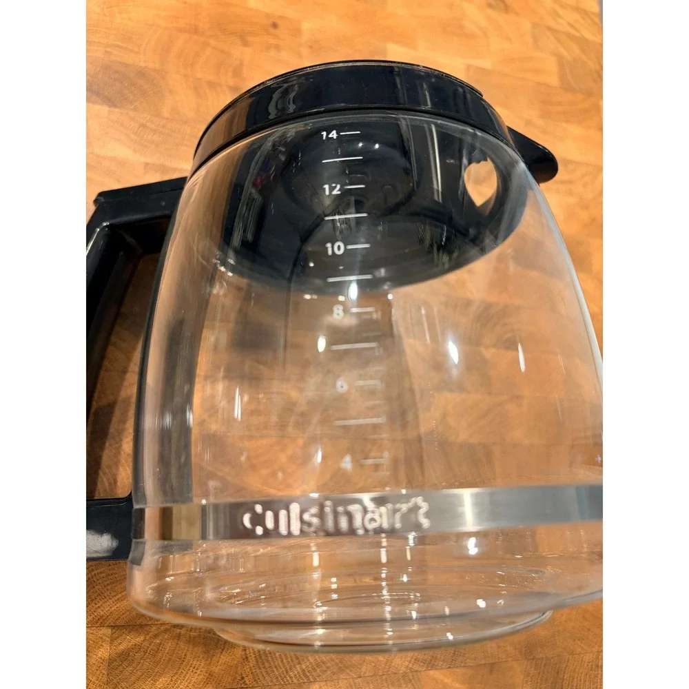 Cuisinart Coffee Carafe 14 Cup Clear Black Replacement Glass Pot